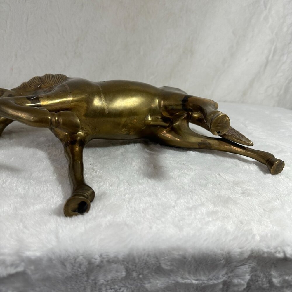 Vintage Brass Walking Horse Statue equestrian sculpture - Picture 10 of 11